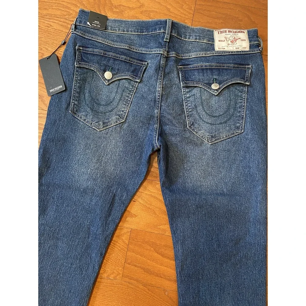True Religion Rocco SN Flap Pocket Relaxed Skinny Mens 36x32 Blue New! NWT $159